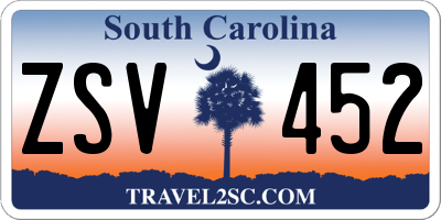 SC license plate ZSV452