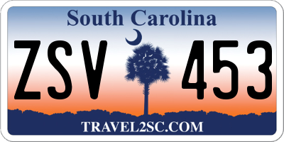 SC license plate ZSV453