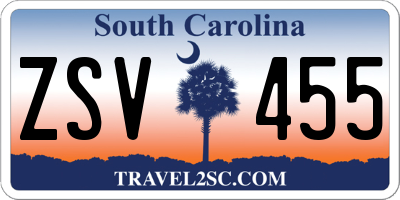 SC license plate ZSV455