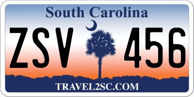 SC license plate ZSV456