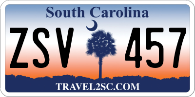 SC license plate ZSV457