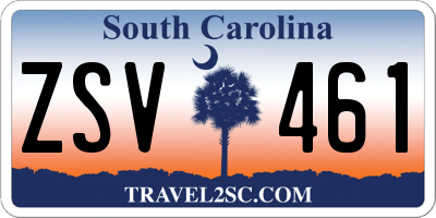 SC license plate ZSV461