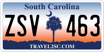 SC license plate ZSV463