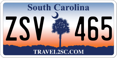 SC license plate ZSV465