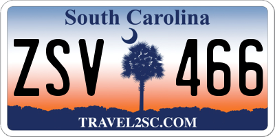 SC license plate ZSV466