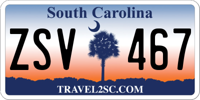 SC license plate ZSV467