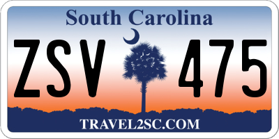 SC license plate ZSV475