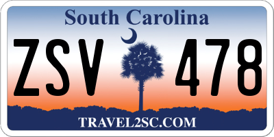 SC license plate ZSV478