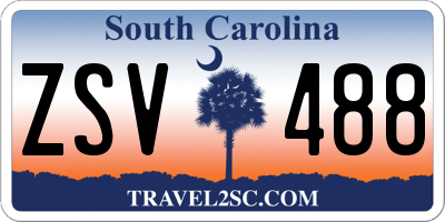 SC license plate ZSV488