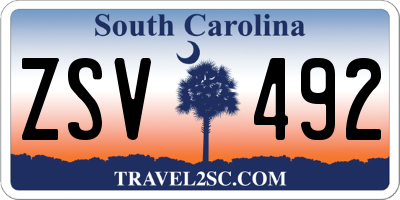 SC license plate ZSV492