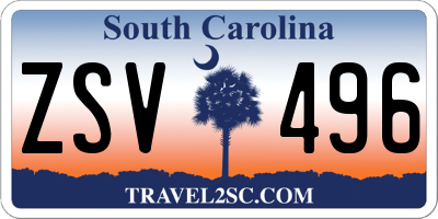 SC license plate ZSV496
