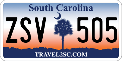 SC license plate ZSV505