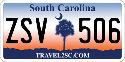 SC license plate ZSV506