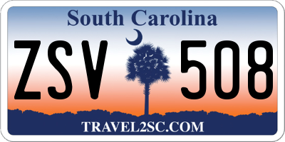 SC license plate ZSV508