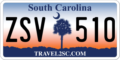 SC license plate ZSV510