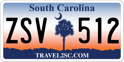 SC license plate ZSV512