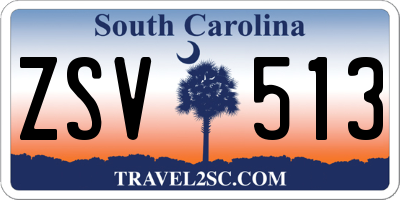 SC license plate ZSV513
