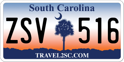 SC license plate ZSV516