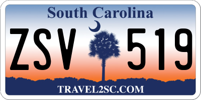 SC license plate ZSV519