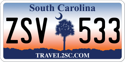 SC license plate ZSV533