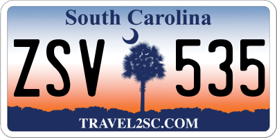 SC license plate ZSV535