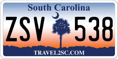 SC license plate ZSV538