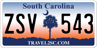 SC license plate ZSV543