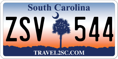 SC license plate ZSV544