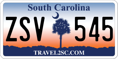 SC license plate ZSV545