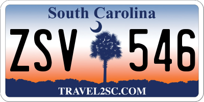 SC license plate ZSV546