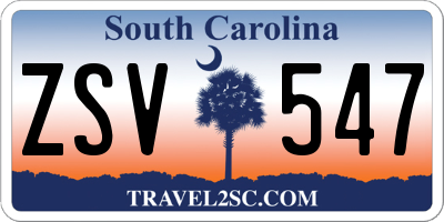 SC license plate ZSV547