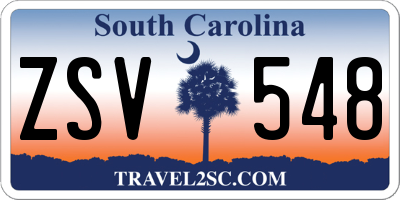 SC license plate ZSV548