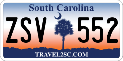 SC license plate ZSV552