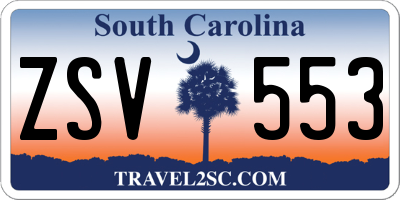 SC license plate ZSV553