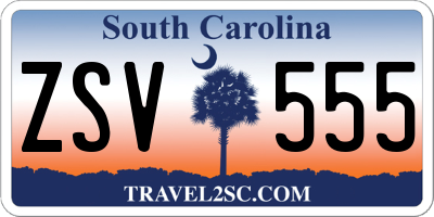 SC license plate ZSV555