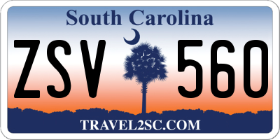 SC license plate ZSV560