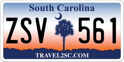 SC license plate ZSV561