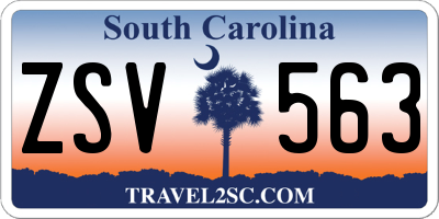 SC license plate ZSV563