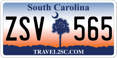 SC license plate ZSV565