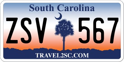SC license plate ZSV567