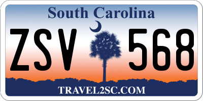 SC license plate ZSV568