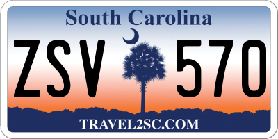 SC license plate ZSV570