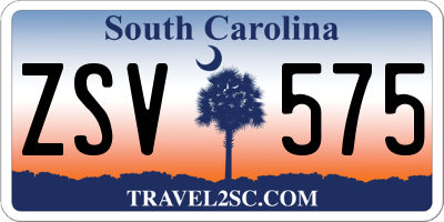 SC license plate ZSV575