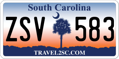 SC license plate ZSV583