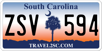 SC license plate ZSV594