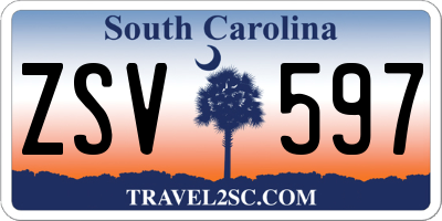 SC license plate ZSV597