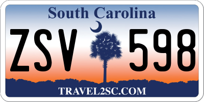 SC license plate ZSV598