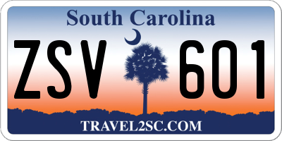 SC license plate ZSV601