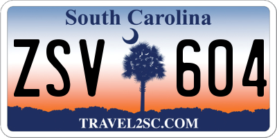 SC license plate ZSV604