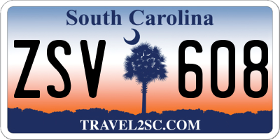 SC license plate ZSV608